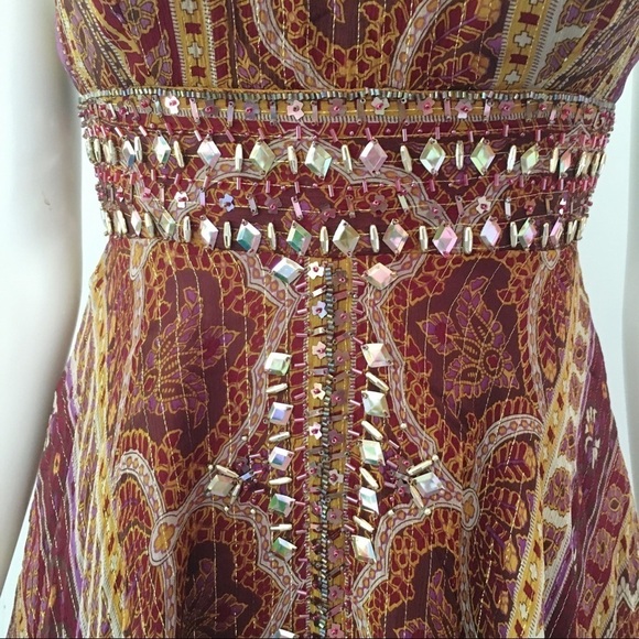 Victoria Royal Designed by Mary Bays Embellished Silk Dress Size 4 - Picture 5 of 16